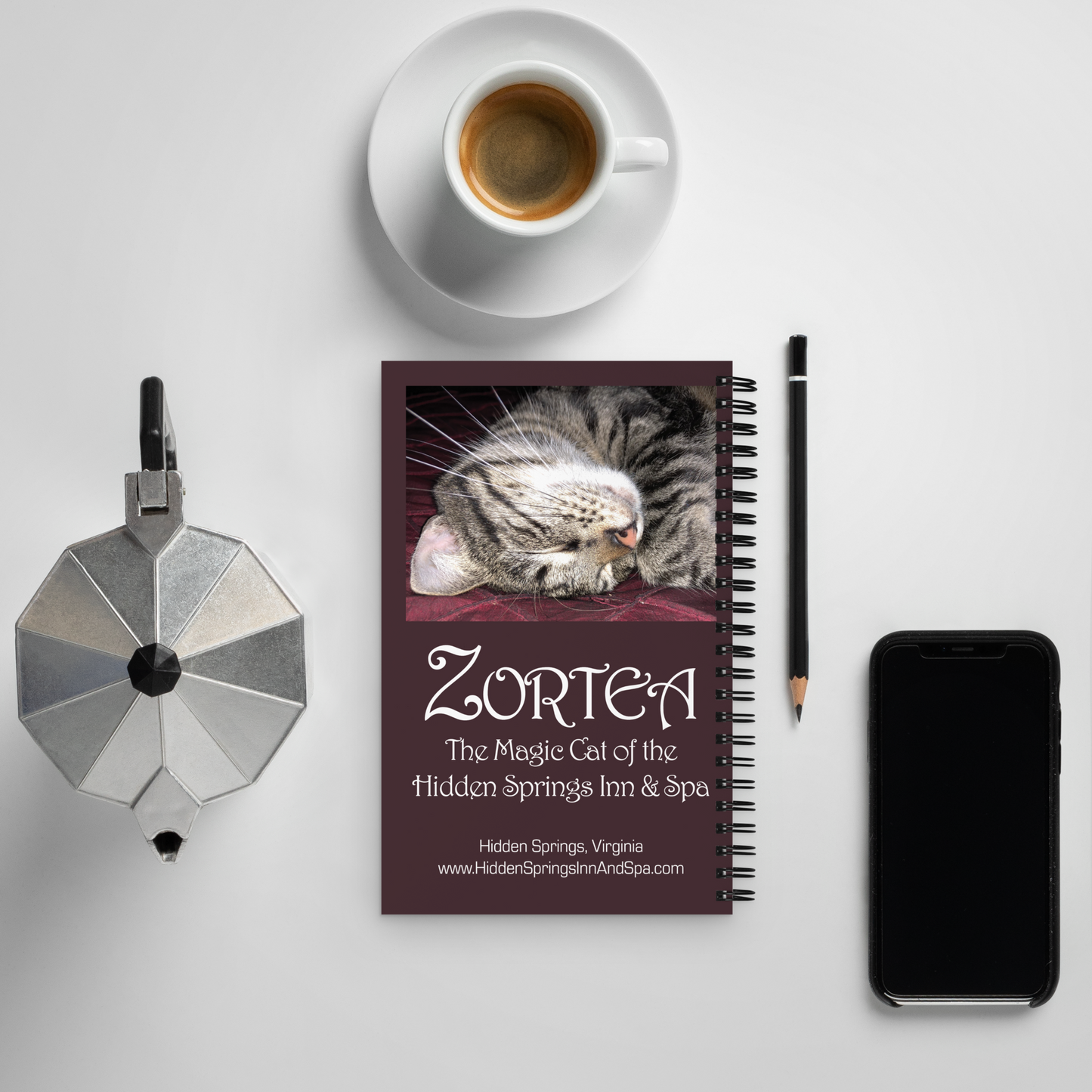 Zortea the Magic Cat Spiral notebook