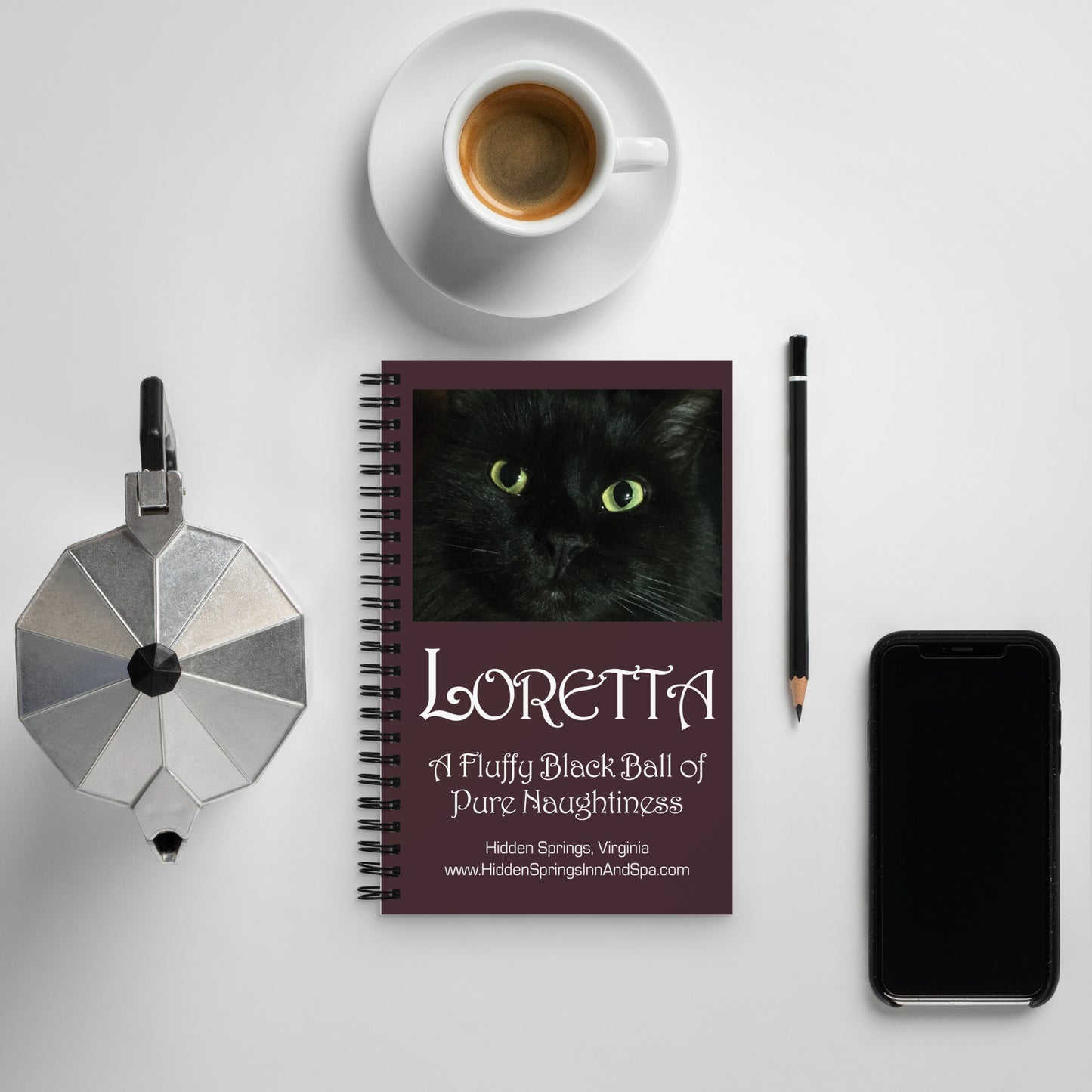 Loretta the Magic Cat spiral notebook